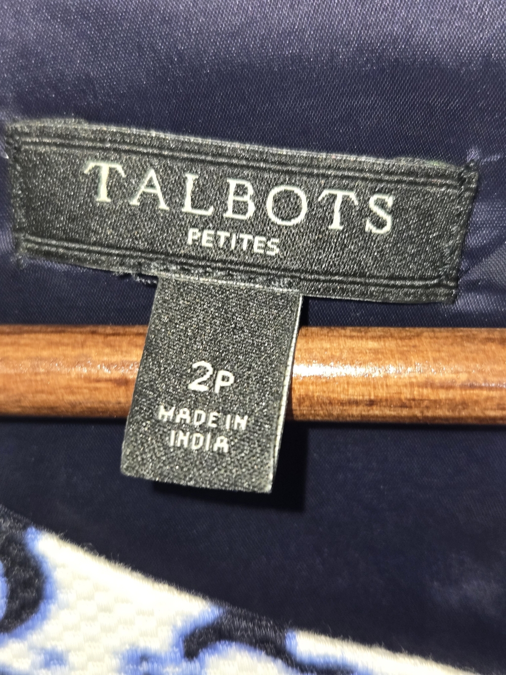 Talbots Blue White Medallion Mosaic Print Sleeveless Fit Flare Dress Size 2P - Picture 6 of 15